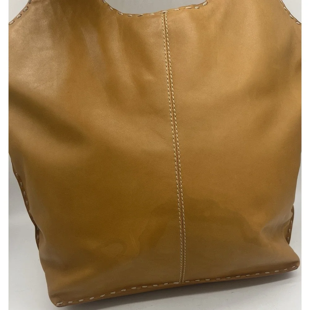 Fossil Classic 75082 Tan Leather Hobo Tote‎ Shoulder Bag With Key